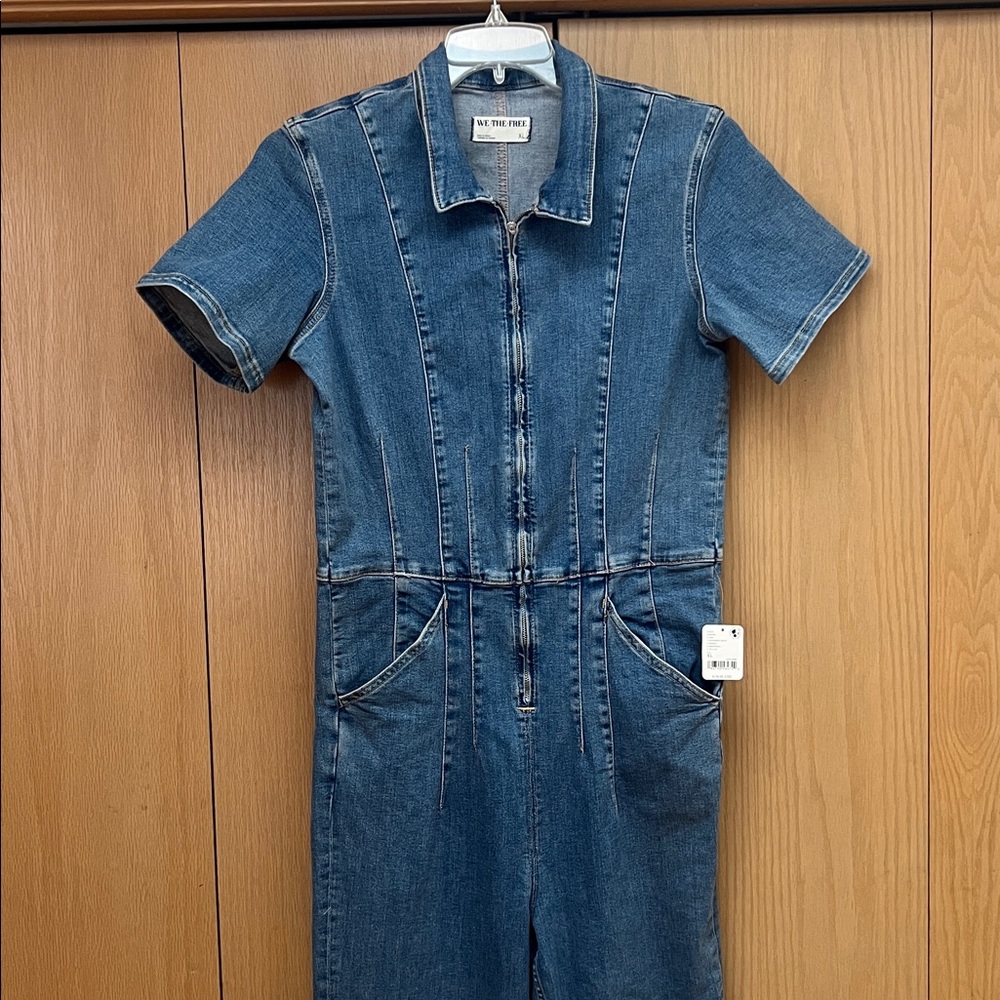 We The Free Jayde Flare Jumpsuit in Sunburst Blue NWT Size XL - Picture 5 of 11